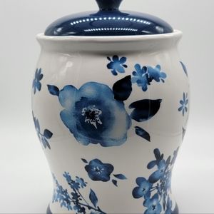 Pier 1 Imports Azure Floral Canister